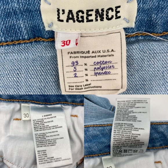 L’Agence High Line High Rise Tattered Hem Jeans 30 - Picture 4 of 16